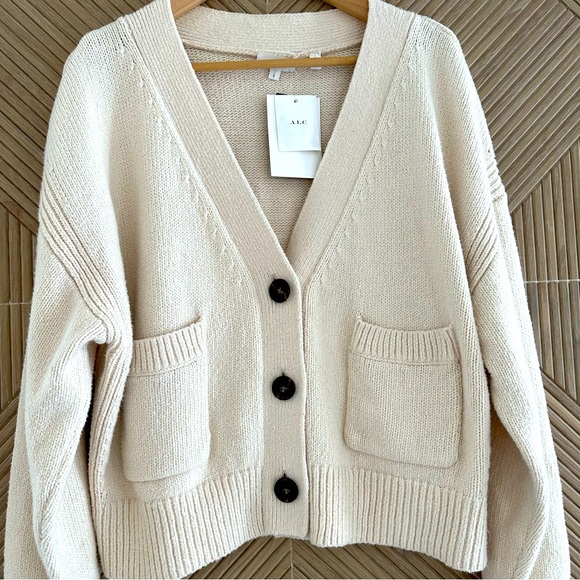 NEW!! ALC Cream Vincent Cardigan Sweater, L - Picture 11 of 17